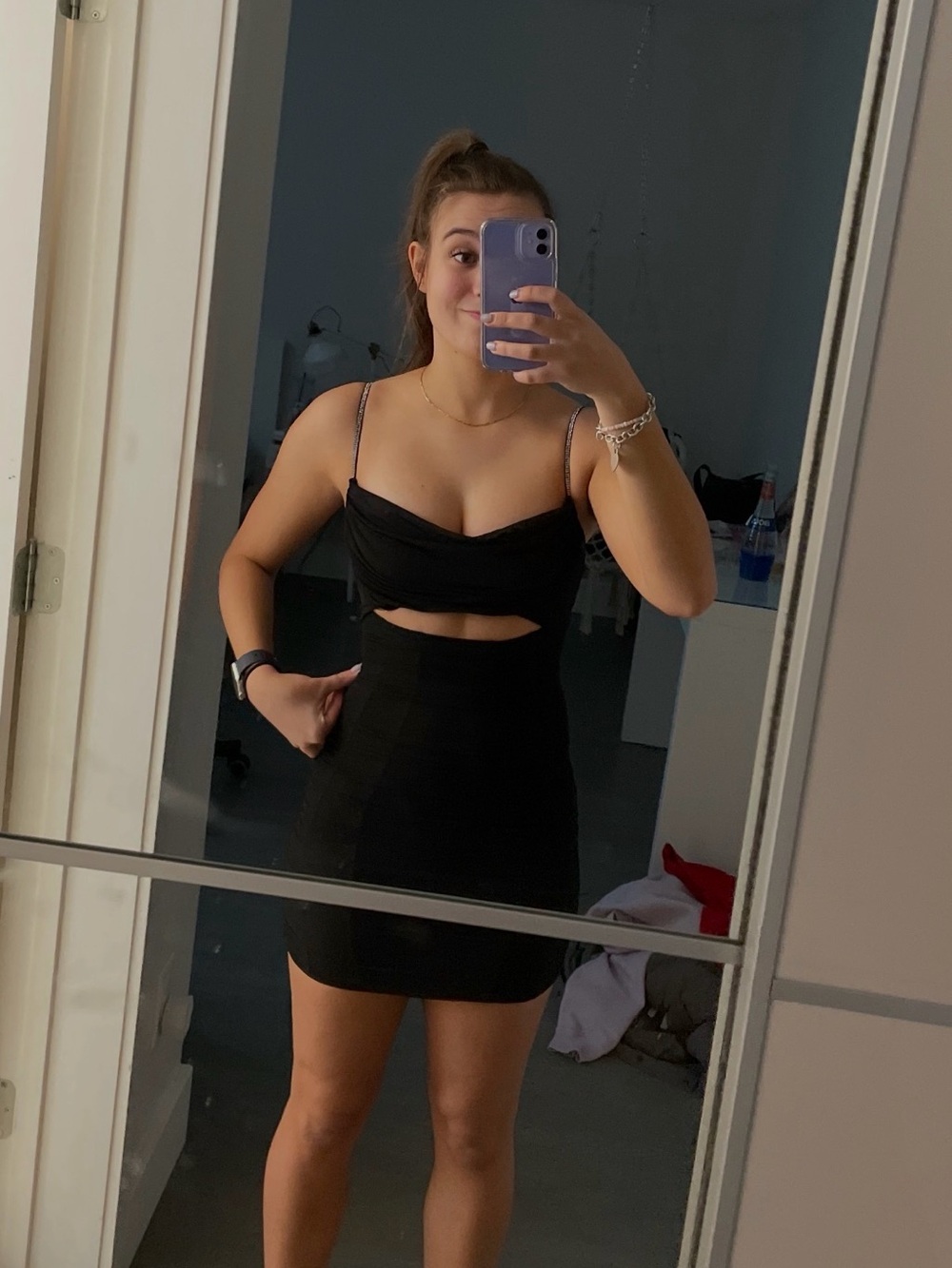 Oh Polly Black Ruched Bodycon Mini Dress - Women - Picture 3 of 7